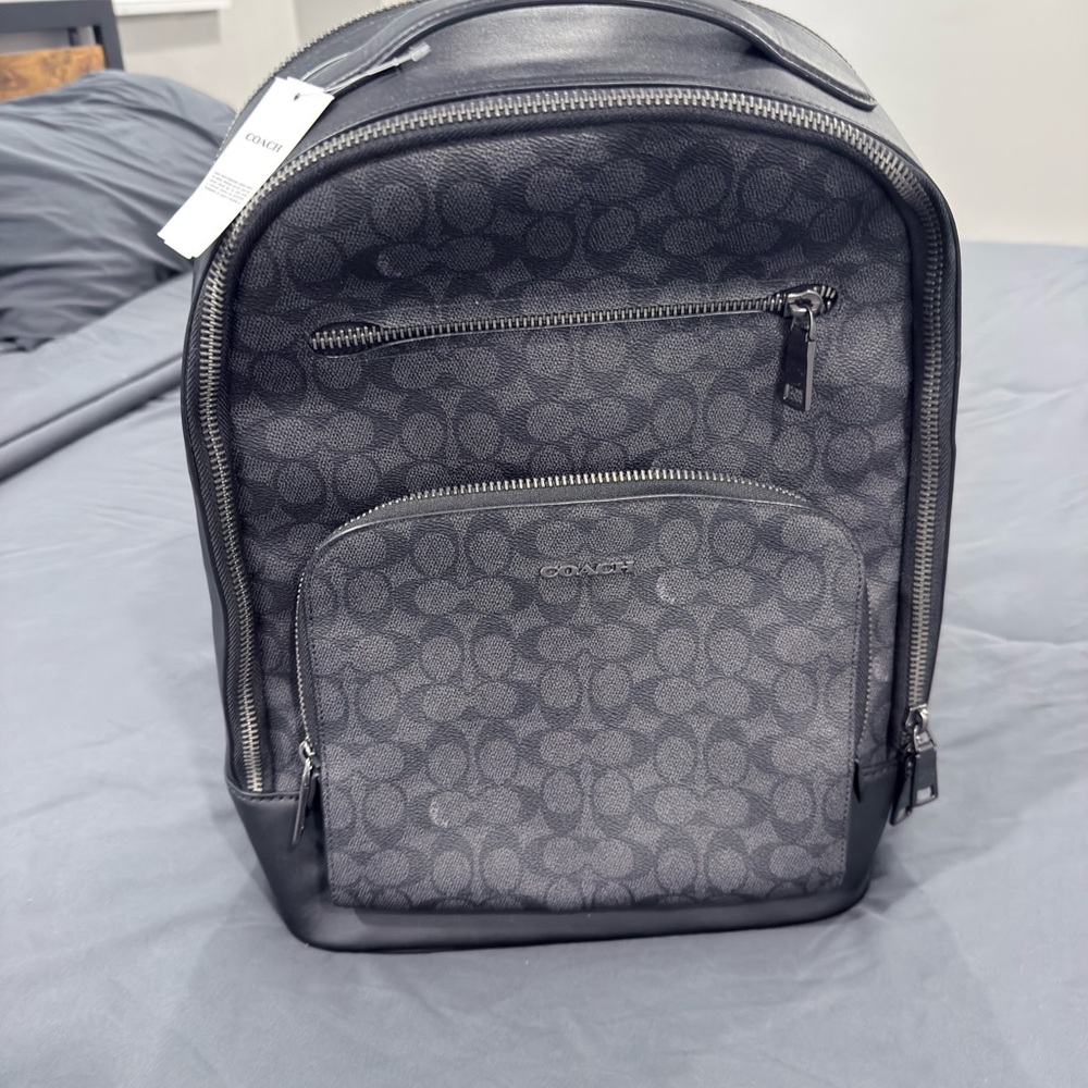 Coach Signature Black and Gray Men's Backpack